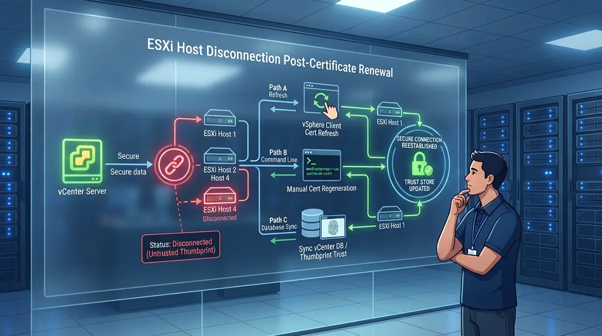 Navigating and Resolving ESXi Host Disconnection After Certificate Renewal