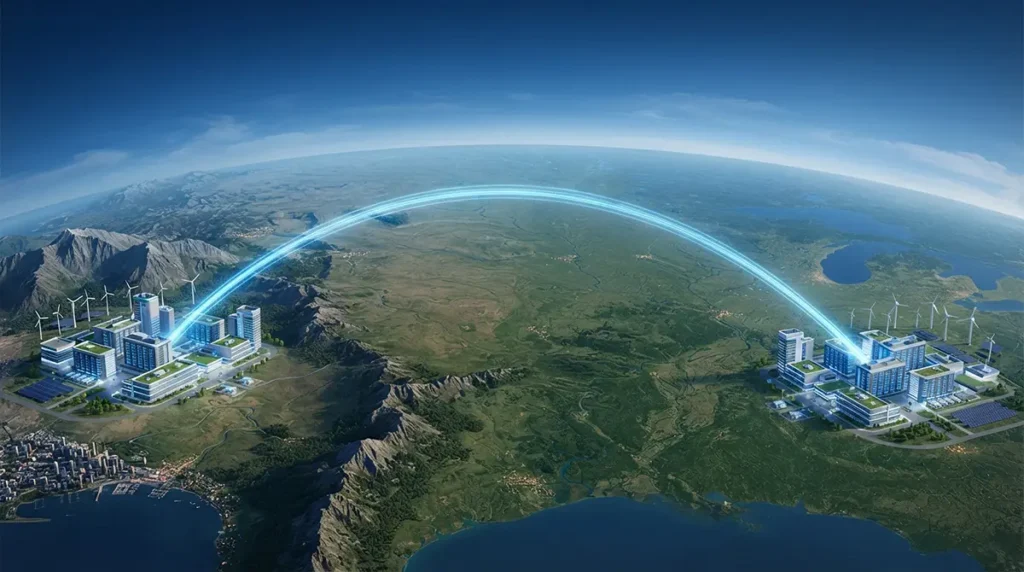 What Azure feature replicates resources across regions that are at least 300 miles away from each other