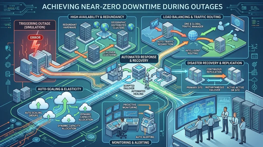 How do companies achieve near zero downtime during outages